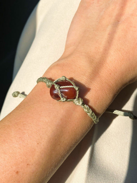 Carnelian Macrame Bracelet